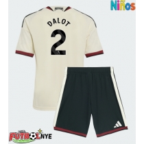 Camiseta Manchester United Diogo Dalot #2 Tercera Equipación para niños 2026-27 manga corta (+ pantalones cortos)